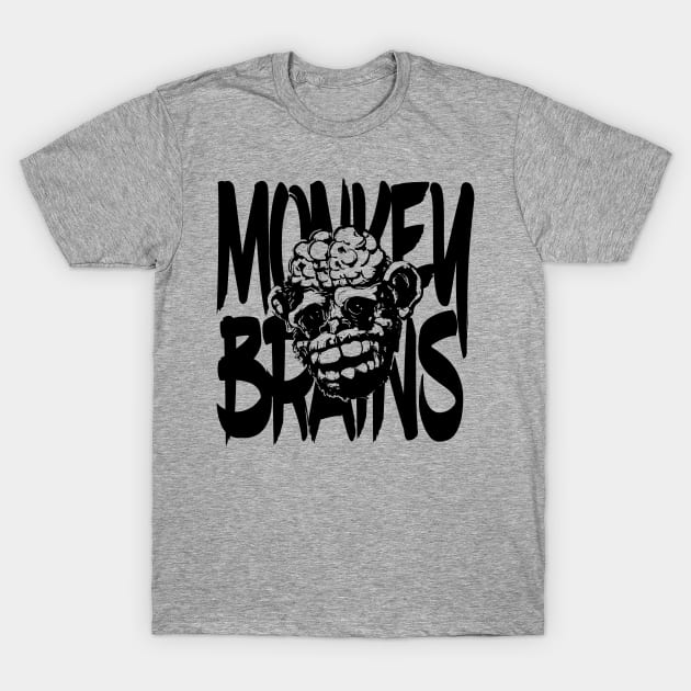 Monkey brains Black Mono T-Shirt by GodsBurden